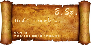 Biró Szervác névjegykártya